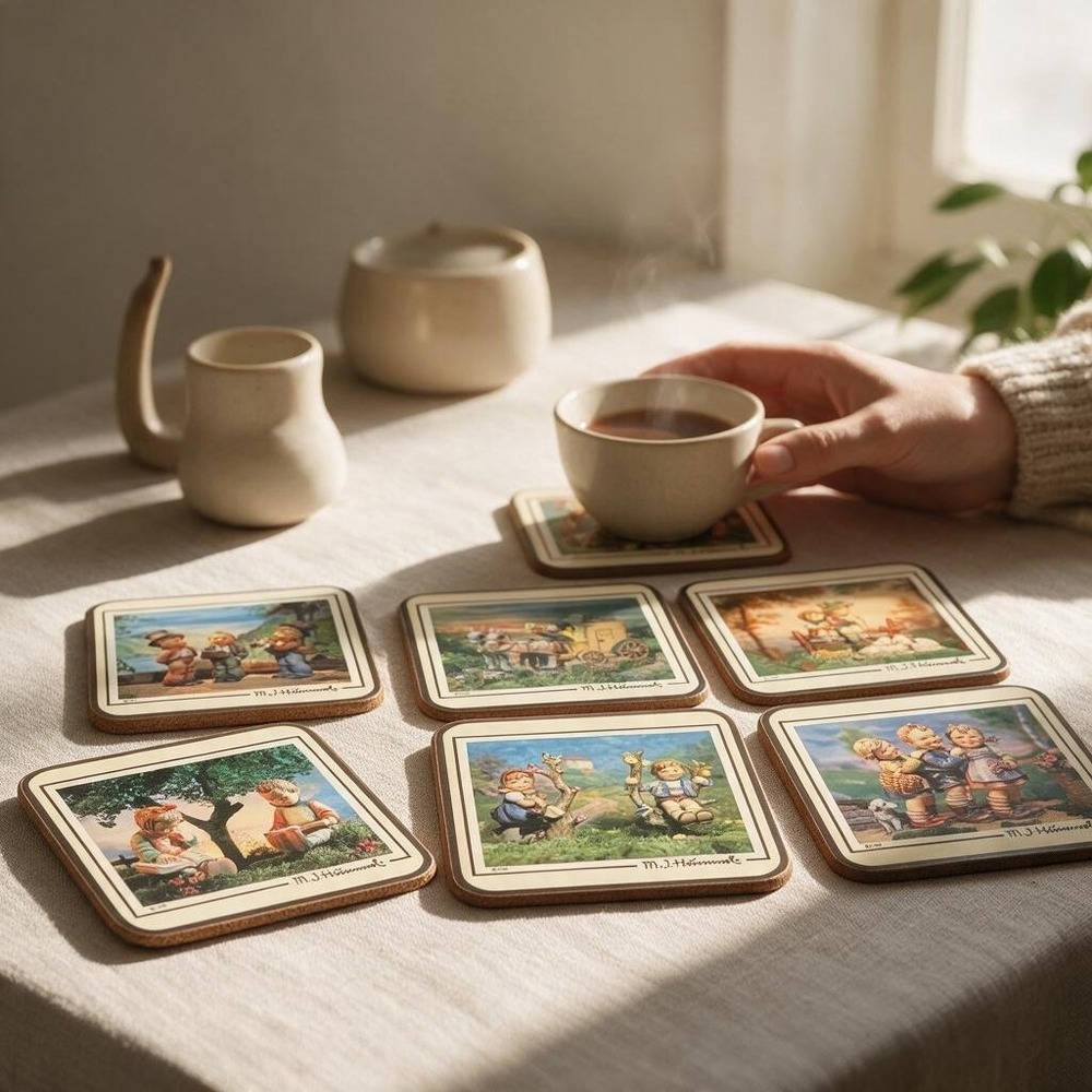 VTG 1986 6 pc Pimpernel Coaster Set 4x4 Multicolor Hummel Signature Series